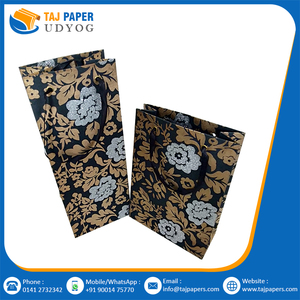 Sac en papier kraft imprimé marbré avec poignée en longueur de la main sac en papier d'emballage de cadeau avec logo personnalisé ensemble de sacs en papier faits à la main personnalisés - Product Image 5