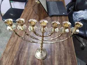 Candelabro de latón de 9 brazos para iglesia, suministros de Iglesia, Brassworld, India - Product Image 5
