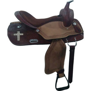 VENDO CUERO GENUINO MONTURA WESTERN SILLA CRUZ incrustada EN; dólar 65 tamaños 14 15 16 17 18 - Product Image 1