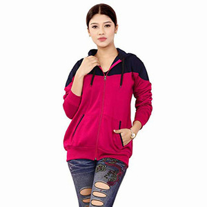 Sweat à capuche pour femmes, décontracté, fermeture éclair bloc, couleur brillante, poches, nouvelle collection - Product Image 1