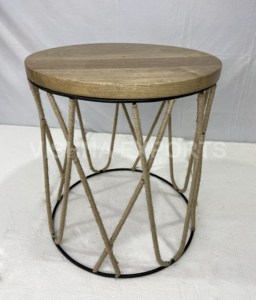 Taburete de mesa de centro de cuerda de yute tejido a mano de diseño moderno muebles de sala de estar para el hogar - Product Image 3