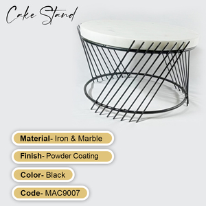 Soporte de pastel negro de estilo Ins de 10 pulgadas de la mejor calidad, nuevo diseño de mármol blanco directamente de herramientas de pastel de Metal hechas en fábrica India - Product Image 4