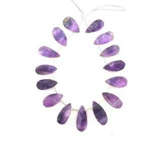Piedra preciosa amatista natural 15 piezas sin tratar corte a mano forma de pera fabricación en bruto joyería hecha a mano al por mayor - Product Image 2