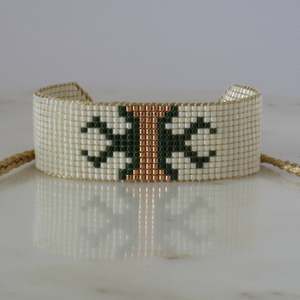destiny navy green and rose gold handmade miyuki <b>bead</b> <b>bracelet</b> - Product Image 1