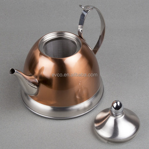 Nobili-<b>Tea</b> 1.0 Qt. Stainless Steel <b>Tea</b> <b>Kettle</b> with Removable Infuser Basket in Copper Color - Product Image 5