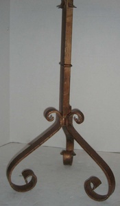 Handcrafted <b>Table</b> with Metal Top And Antique Iron Stand - Product Image 2