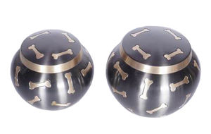 Modern Style ODC PAW Mark Urn Small Brass Urn Engraved with Pewter Elegant Design - Product Image 2