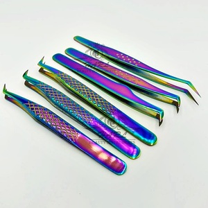 Ensemble de pinces à épiler pour extension de cils Pince à épiler multicolore pour extensions de cils Volume Shot Boot et pince à épiler en forme de dauphin - Product Image 4