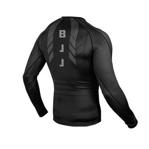 OEM Design Compression Gym Shirts Long Sleeve Rash Guard Custom Logo <b>BJJ</b> <b>Rashguard</b> MMA Sublimated Men Rash Guard - Product Image 1