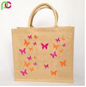 Sac d'épicerie en jute à poignée en bois écologique imprimé personnalisé avec fermeture à glissière pour la publicité et le shopping - Product Image 5