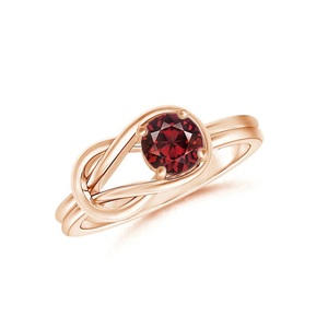 Natural Red <b>Garnet</b> 5mm Bezel Set Promise Rhodium Plated Classic 925 Sterling <b>Silver</b> Engagement <b>Ring</b> IGI Certified Wedding Party - Product Image 1