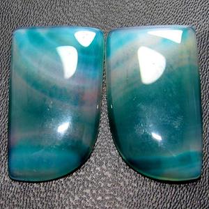 Cabochon poli en forme de feuille de paire d'agate à bandes de haute qualité pour la fabrication de bijoux pierres précieuses en vrac naturelles sans trou tiers - Product Image 1