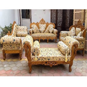 Antique Style Modern Teak Wood <b>Sofa</b> <b>Set</b> for Living Room Best Floral Design Cheap <b>Prices</b> - Product Image 1
