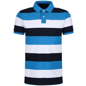 Diseño de logotipo personalizado dos tonos lujo alta calidad tallas grandes hombres rayas Golf PARa polos diseño largo antiarrugas - Product Image 3