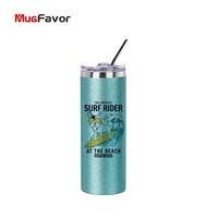 Bleu clair Sublimation Gobelet Maigre Logo Personnalisé Double paroi isolé sous vide De Sublimation Gobelet blancs MSS20TG-LB