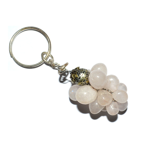 Compra de cuarzo rosa cayó uvas llavero | Llavero pedido en línea para cuarzo rosa cayó uvas llavero - Product Image 1