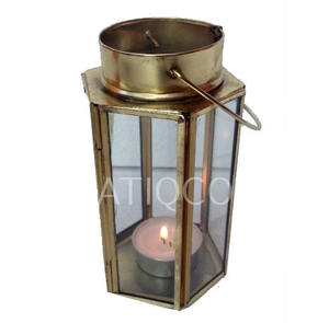 Lanterne géométrique en verre transparent et en métal pour la décoration de la maison et du jardin Décorations de fête - Product Image 6