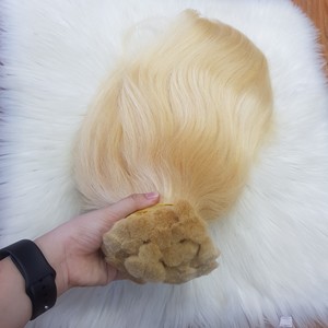 Extensions de cheveux humains vierges Remy de qualité supérieure, lisses, blond pur, origine Vietnamienne, en vrac, 8-30 pouces, 100g, double trame tissée à la machine - Product Image 1