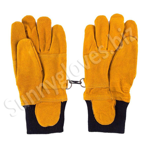 Guantes de seguridad para el trabajo, protectores impermeables de cuero para bomberos y bomberos, venta al por mayor - Product Image 2