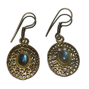 Pendientes de labradorita de cobre, pendientes de moda al por mayor - Product Image 1