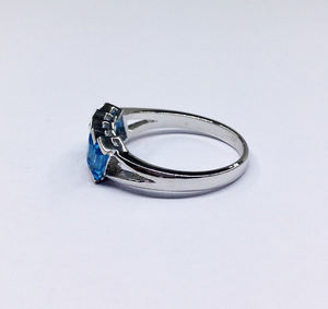 Bagues en pierre précieuse en topaze bleue, argent Sterling 925, plaqué or, fait à la main, bon marché quantité minimale de commande vente en gros - Product Image 4