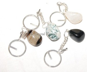 Shop for Mix Gemstone Tumbled Keychain | Purchase Mix Gemstone Tumbled Keychain - Product Image 1