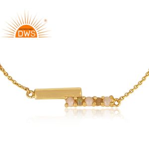 Hermosa Pulsera de Ópalo Rosa Etíope, Pulsera de Plata Chapada en Oro Indio, Proveedor de Joyería de Diseño - Product Image 2