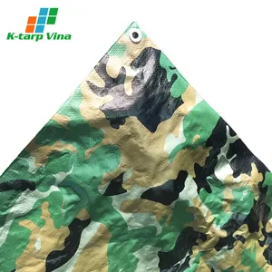 Professional Supplier Vietnam For Exports Laminated Plastic Camouflage Tarpaulin Sheet 120Gsm Waterproof