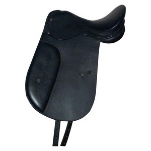 Selle de dressage en cuir véritable Goélet interchangeable Arbre de selle anglais avec caractéristiques en plastique - Product Image 2