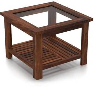 Table basse en bois solide de conception moderne de meubles avec la table centrale en verre altérée - Product Image 3