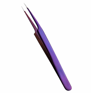 Ensemble de pinces à épiler classiques en acier inoxydable droites et incurvées avec pointe classique pour l'extension de cils de volume - Product Image 4