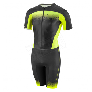 <b>One</b> Piece Cycling Skinsuit Bicycle Jumpsuit Gel Padded Short Sleeve Triathlon Suits - Product Image 3