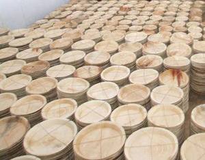 100% ensemble d'assiettes à vaisselle en feuille de palmier Areca biologique naturel motif de plante gravé biodégradable écologique pour l'éco-camping - Product Image 2