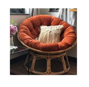 De mimbre al aire libre elegante salón silla etiqueta: alta silla con acolchado cojín de lujo silla para su casa