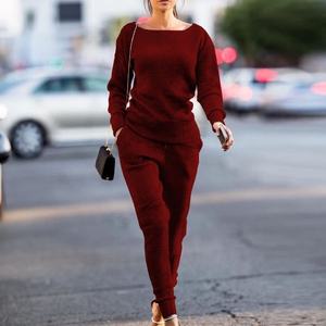 Las mujeres conjunto de punto de traje Casual traje de pista o-Cuello de manga larga trajes de deportes de mujeres primavera otoño invierno por EVERGLOW - Product Image 1