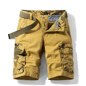 Bermuda cargo estilo militar, short masculino de algodão com bolso