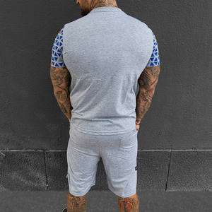 T-shirt et short en coton pour homme, ensemble de 2 pièces, tenue d'été de haute qualité, Logo personnalisé, - Product Image 2
