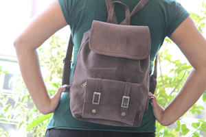 En Cuir Suédé à la main Sac À Dos Élégant Sac À Dos Unisexe - Product Image 6