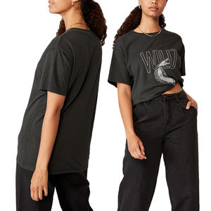 Camisetas deportivas OEM de corte relajado para mujer, cómodas y suaves, con cuello en V, para entrenamiento, correr, color azul liso. - Product Image 5