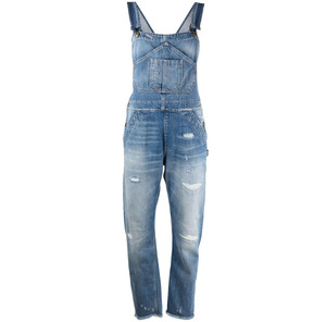 Custom Label Women Denim <b>Overalls</b> Distressed Ripped Jeans Jumpsuit Plus Size Stretch Denim Pants - Product Image 1