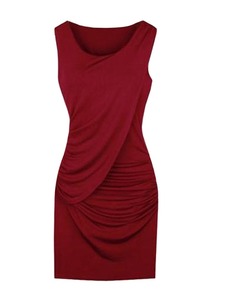 Vestido OEM Personalizado de Alta Calidad para Mujer, Sin Mangas, Ajustado, Casual, Ecológico, Natural, a la Cadera, Liso, Teñido, Hasta la Rodilla - Product Image 2