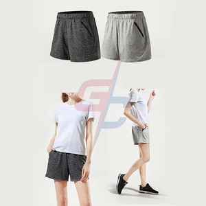 Short d'entraînement en cuir pour femmes, vêtement de Fitness respirant et à séchage rapide, avec poches à fermeture éclair, vente en gros, bon marché, - Product Image 3