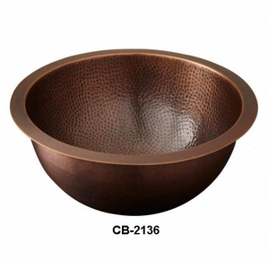 อ่างล้างจานห้องน้ําทองแดงแบบตอกตอก - Product Image 1