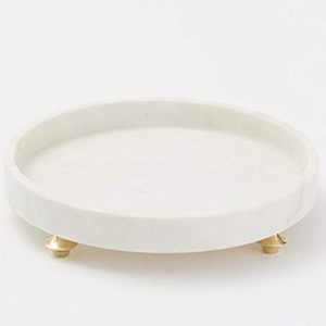 Wholesale Custom Round White <b>Marble</b> Serving <b>Tray</b> - Product Image 1