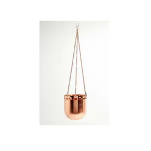 Cheap Metal Copper Plated Indoor and Outdoor garden Hanging Planter Made In India ON Hot Sale