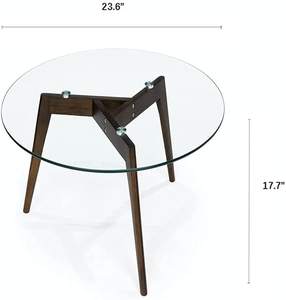 Muebles de mesa con estilo para el hogar, mesa de diseño moderno de madera y vidrio para café, Hotel, restaurante, mesa de forma redonda - Product Image 2