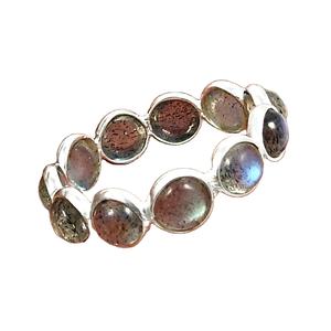 ชุดแหวนแถบผ้าลาบราดอไรต์สีน้ำเงินของขวัญสำหรับเด็กผู้หญิง925เงินสเตอริ่งโบฮีเมียนทำด้วยมือขายส่งราคาแหวนเครื่องประดับเงิน - Product Image 1