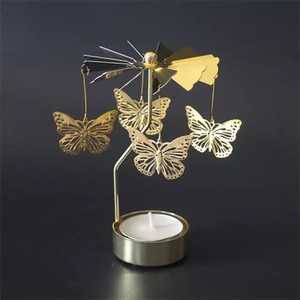 CUSTOM GOLD BUTTERFLY ROTARY SPINNING TEA LIGHT CANDLE HOLDER - Product Image 5