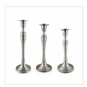 Ensemble de 3 bougeoirs en argent de fabricants indiens - Product Image 5