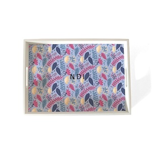 Bandeja de madera de diseño hecho a mano para el hogar, cocina, catering, uso de servidor de alimentos, bandeja de madera con acabado de esmalte interior, bandeja para servir - Product Image 1